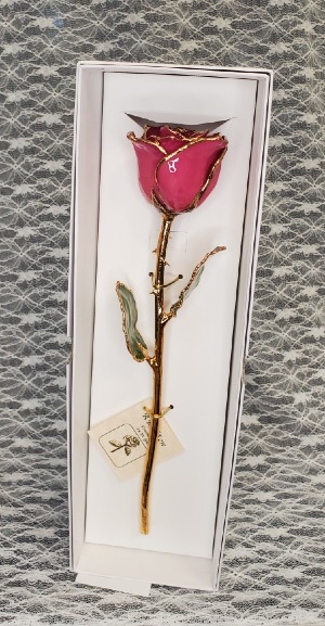 Fuchsia Gold Dipped Rose 
