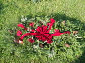 Full Blanket with Bow and Flowers Cemetery Decoration