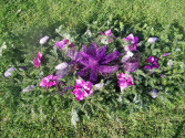 Full Blanket with Purple Decorations Cemetery Decoration