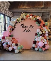 Full Circle With Floral Swag Balloon Decor