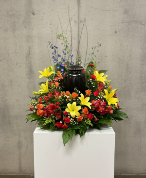 Funeral earn arrangement fall colors 