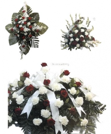 Red & White Funeral Funeral Package in Abbotsford, BC | FUNERAL FLOWERS ABBOTSFORD