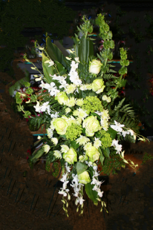FUNERAL SPRAY WITH GREEN ROSES Funeral, Cremation or Memorial