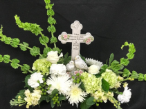 Funeral Table  Table with Keepsake Cross