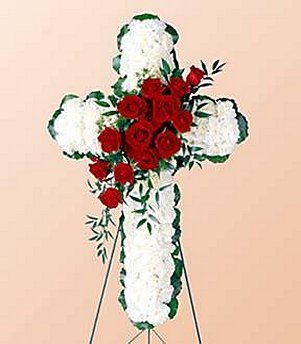 Floral Cross Funeral Arrangement