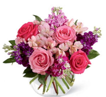 Fusion Pinks bouquet Vase