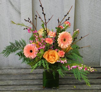 Fuzzy Feelings Fresh flower arrangement in a vase