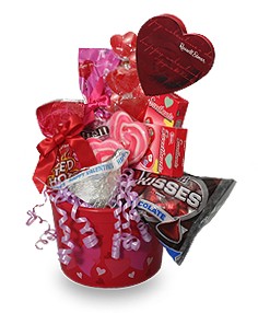 SWEETHEART CANDY PAIL Gift Basket in Port Dover, ON | Upsy Daisy Floral Studio
