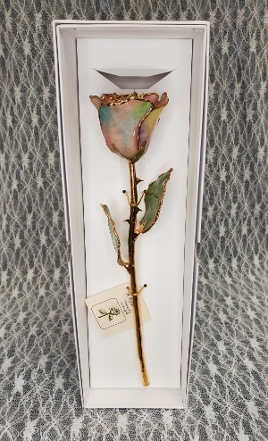 Galaxy Iridescent Gold Dipped Rose 