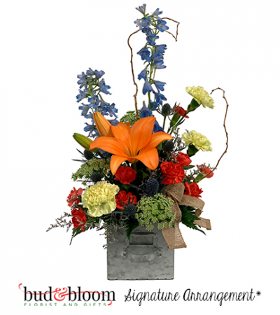 *SOLD OUT* Galvanized Garden Bouquet Bud & Bloom Signature Arrangement