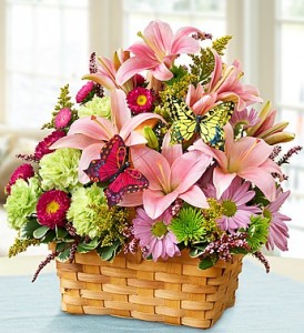 Garden Basket Fresh Flowers for Mom