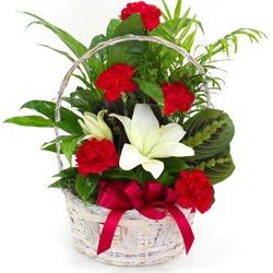 Garden Basket with Fresh Flowers 