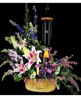 Garden basket with Wind Chime  Designer's Choice