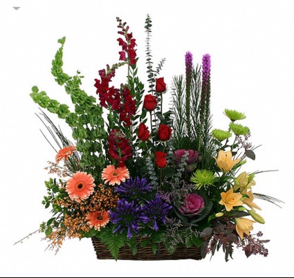 Garden blooming basket Funeral flowers