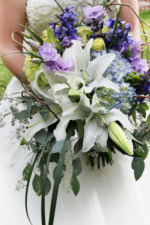 Garden Cascade Bridal Bouquet in Tunkhannock, PA - Monzie's Floral Designs