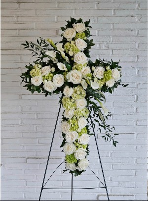 Garden Cross Sympathy Standing Spray