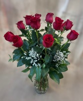 Red Dozen Vase Arrangement