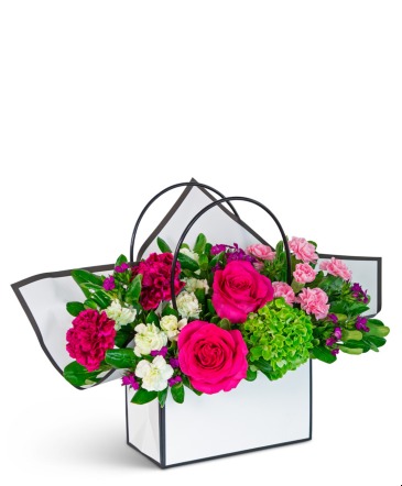 Garden Gathering Tote Flower Arrangement in Mahopac, NY | EMY Custom Flowers