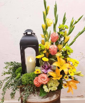 Garden Lantern Arrangement Floral Arrangement