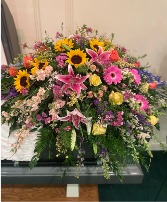 Garden Medley casket spray