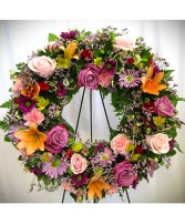 GARDEN MIX SYMPATHY WREATH 24" SYMPATHY WREATH