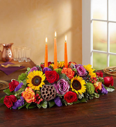 Garden of Grandeur for Fall Centerpiece Three Candle