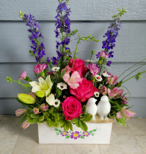 Garden Paradise Wood Box in Longview, WA | Banda's Bouquets Garden Paradise Wood Box in Longview, WA | Banda's Bouquets