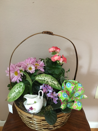garden tea party planter basket
