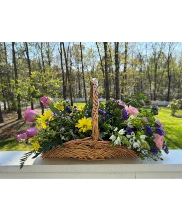 Garden Walk Basket Basket Arrangement in Mechanicsville, VA | Christy’s Cottage Floral Boutique