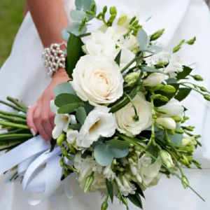 Garden whites wedding bouquet