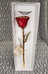 Garnet - January Birth Month -Gold Dipped Rose 