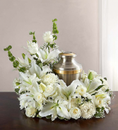 gathering white urn arrangement