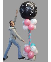 Gender Reveal Column Balloon Decor