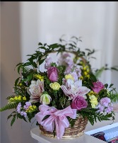 Gentle Blooms Basket sympathy flowers  