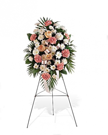 Gentle Thoughts Standing Spray Funeral Flowers