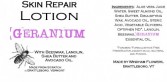 GERANIUM Made from Scratch Natural Hand Lotion Our own luxurious shea butter, beeswax and lanolin hand lotion !