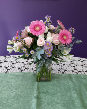 Gerber greetings vase arrangement