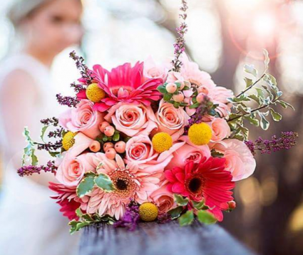 Gerbera Daisies and Roses Bridal Bouquet