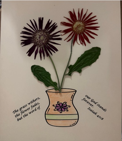 Gerbera Daisy Pressed Flower Framed Art