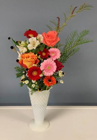 Gerbera in the Garden Vase Arrangement