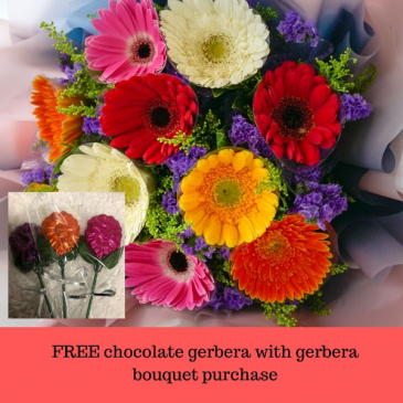 Gerbera Special Bouquet Wrapped in Abbotsford, BC | BUCKETS FRESH FLOWER MARKET INC. Gerbera Special Bouquet Wrapped in Abbotsford, BC | BUCKETS FRESH FLOWER MARKET INC.