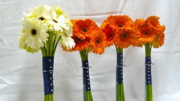 Gerbera Wedding Bouquets Orange And Navy Blue In Orleans On Gerbera Wedding Bouquets Orange And Navy Blue