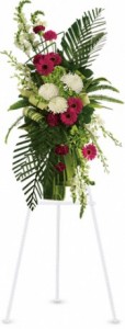 Gerberas and Palms Sympathy Spray