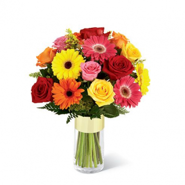 Gerbra and rose vase   in Ozone Park, NY | Heavenly Florist
