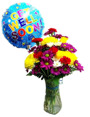 Flower Arrangement and Mylar Balloon 