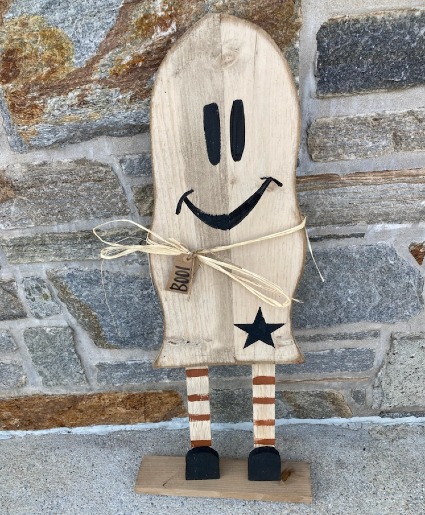 Ghost Stand Up Wooden Decor