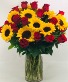 Gia's Valentine Favorite Roses and sunflowers 