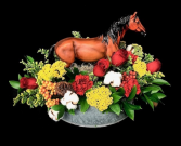 Giddy Up Fall Floral With Resin Horse Figurine