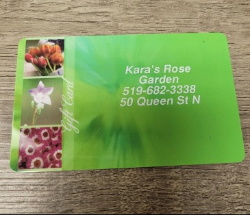 Gift Card Kara's in Tilbury, ON | Kara's Rose Garden