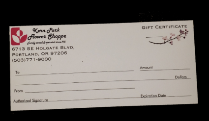Gift Certificate $25-$75